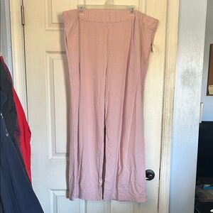 NWT Old Navy pink adobe bouncy fleece wide leg pants size XXL